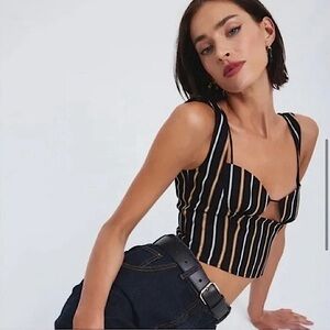 NWT Lioness Odette Top in Onyx Stripe, Size XS- fits small
